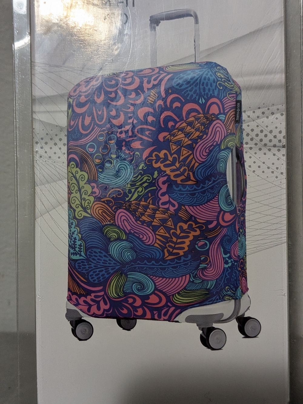 Samsonite Printed Luggage Cover in Multicolor Swirl Print - Picture 4 of 8